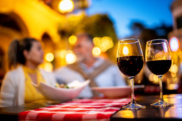 istock Close-up of wineglass on restaurant dining table 2149515489