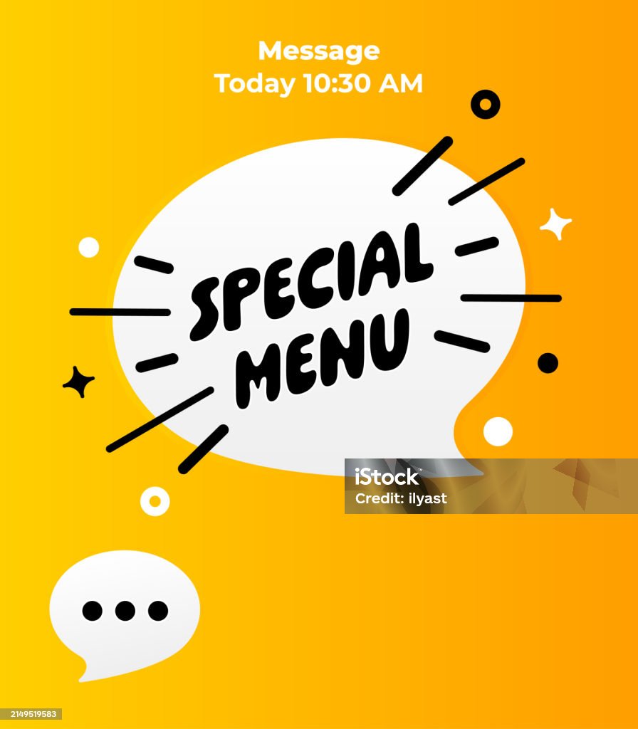 Quick Message Menu Message Screen Design For Special Menu Stock Illustration - Download ...