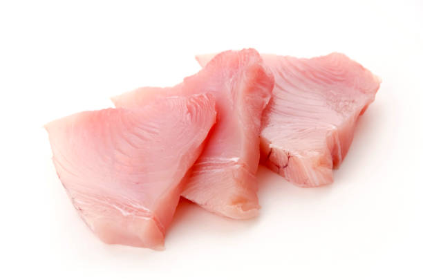 istock Fresh tuna fish fillet steaks on white background 2149525862