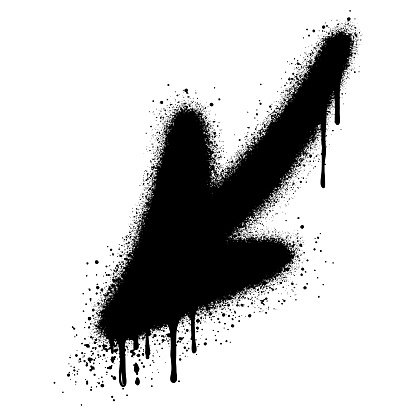 Spray Painted Graffiti arrow Sprayed isolated with a white background. Vector illustration.