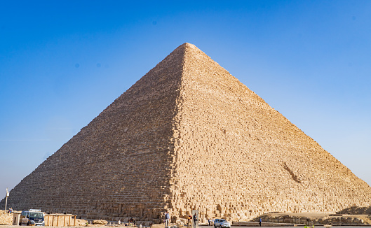The Great Pyramid of Khufu on the Giza Plateau in Egypt