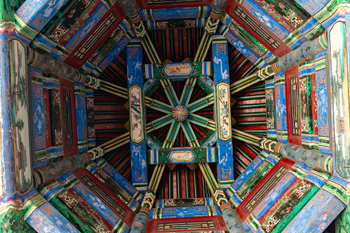 close-up of Chinese temple rooftop
