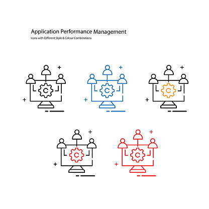 Application Performance Management and Optimizing Application Performance Vector Icon Design