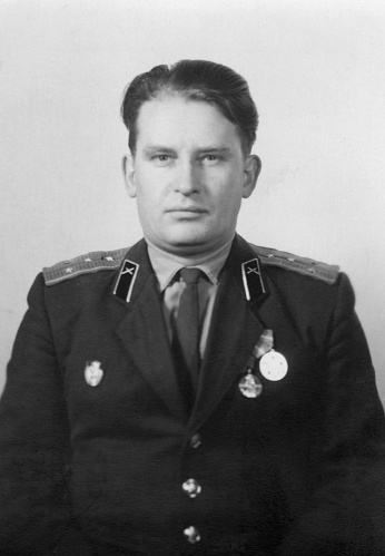 Portrait of a captain in the USSR armed forces. Vintage retro photo taken in the GDR, circa 1970.
