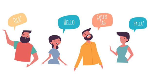 Talking Language 180+ Abstract People Speaking Different Languages Stock Photos ...