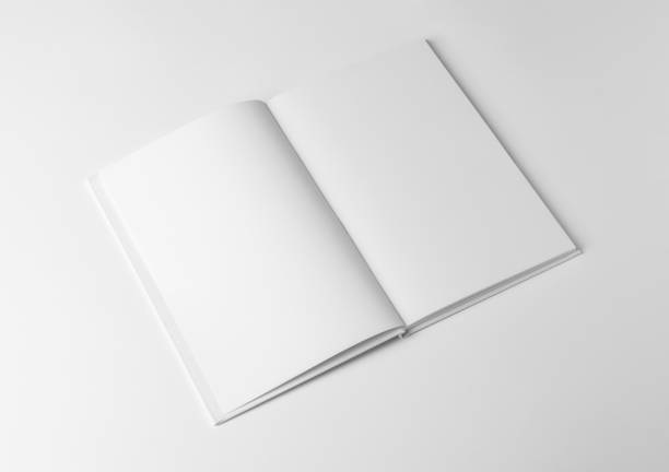 istock Empty Book Template on White Background, Open book with blank pages. Mock up for design 2149544662