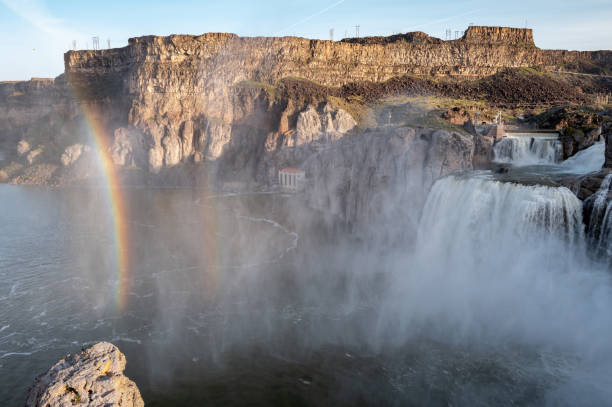 istock Shoshone Falls and Power station rainbow  in spring 2149548137