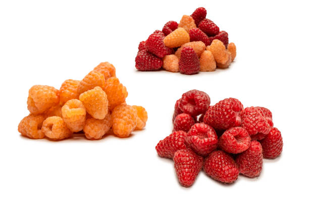 istock Tasty raspberries isolated on  white background. 2149548919
