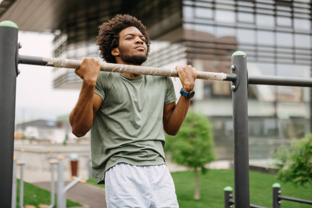 istock Sporty man exercising in a recreational park 2149555565