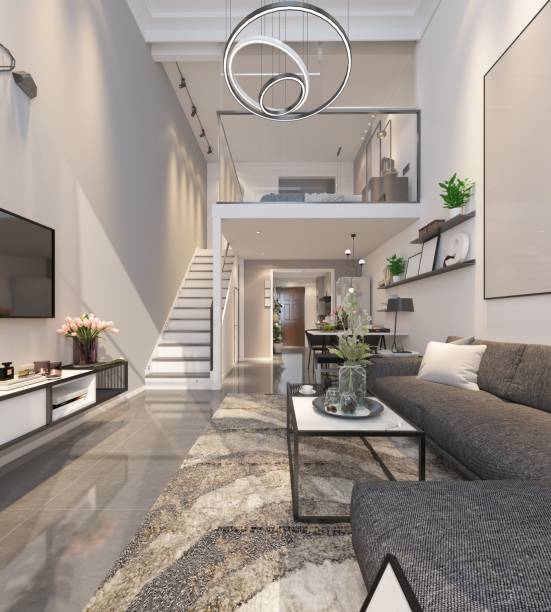 istock 3d render loft apartment living room 2149555585