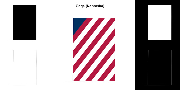 Gage County (Nebraska) outline map set