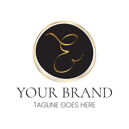 Elegant E Letter Initial Clean Feminine Business Logo