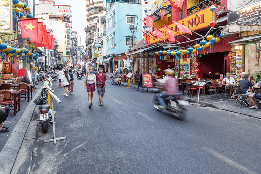 Ho Chi Min, Vietnam - March 11, 2024: Bui Vien Street