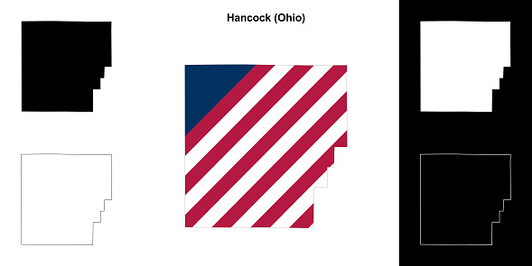 Hancock County (Ohio) outline map set