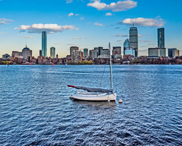 Sailboat and Boston Skyline viewed from MIT