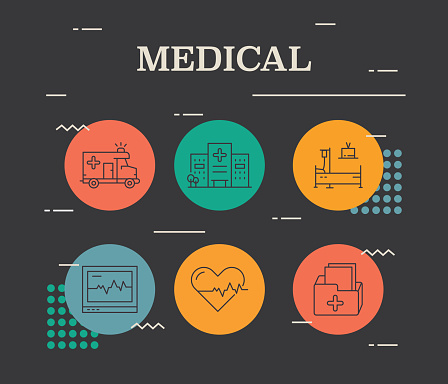Medical , Thin Line Icons in Vector Style. Ready template for icons, infographics, mobile and web etc.