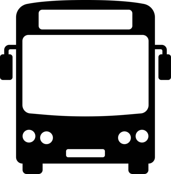 illustrazioni stock, clip art, cartoni animati e icone di tendenza di icona piatta dell'autobus come segno per la progettazione della pagina web del trasporto passeggeri della città - autobus