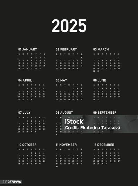 2025 Calendar Black Background Hd