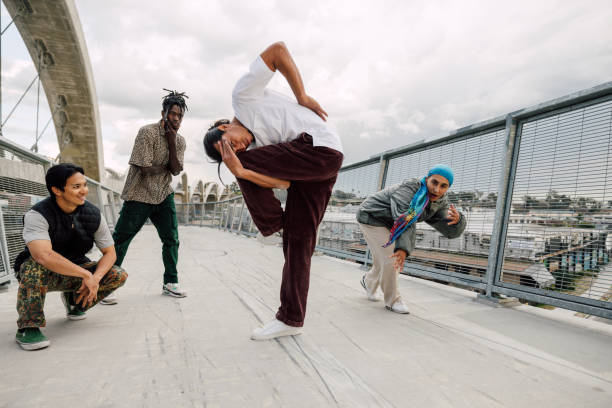 istock Young people breakdancing in the city streets 2149580381