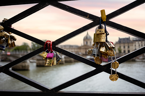 The Pont des Arts in Paris is famous for having love locks attached to it