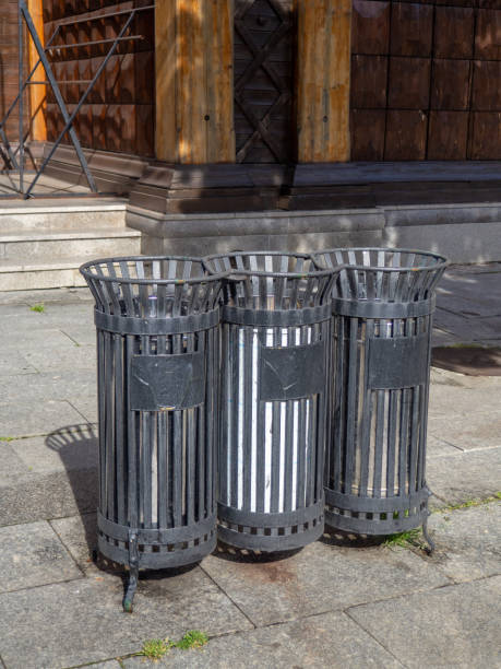 istock Modern trash cans in the park. Caring for the environment. 2149590973