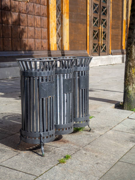 istock Modern trash cans in the park. Caring for the environment. 2149591004
