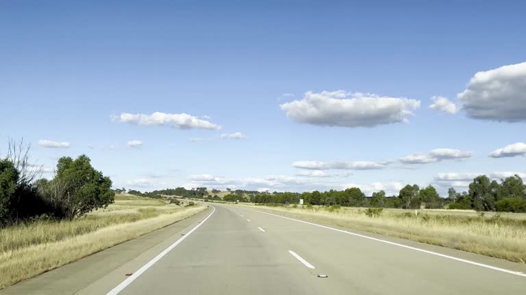 The open road of the Hume Highway between Sydney and Canberra on a clear day
