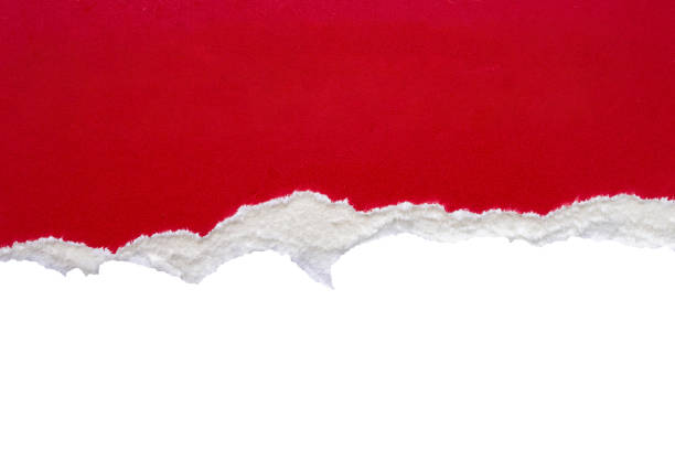 istock Red ripped paper torn edges strips isolated on white background 2149591113