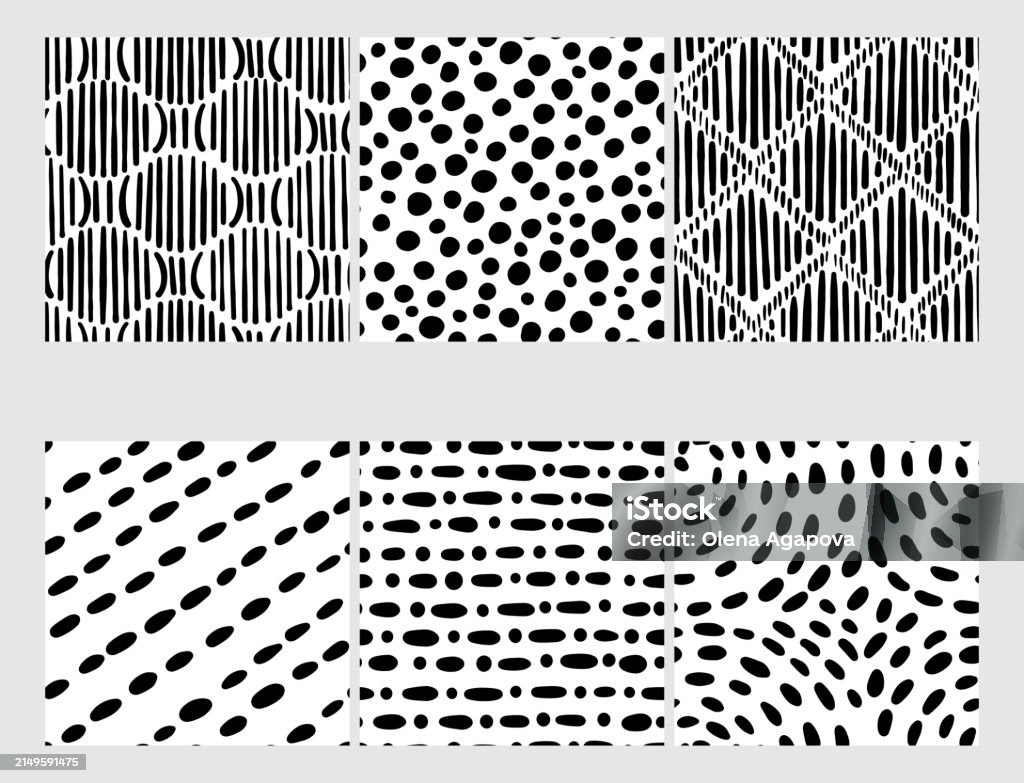 Small Dash Patterns Set Seamless Minimal Dash Pattern Small Elements ...