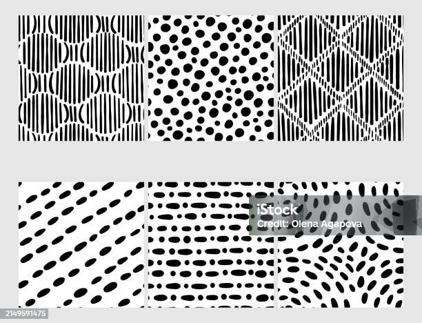 Small Dash Patterns Set Seamless Minimal Dash Pattern Small Elements ...