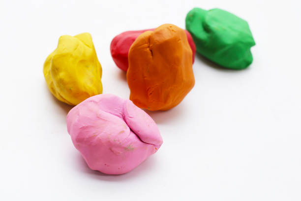 istock Colorful plasticine clay on white background. 2149594122