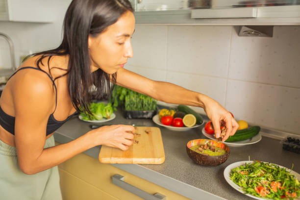 istock Woman cooking cream soup. 2149596349