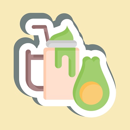 Sticker Avocado. related to Healthy Food symbol. simple design illustration