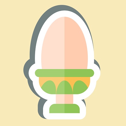 Sticker Boiled Egg. related to Healthy Food symbol. simple design illustration