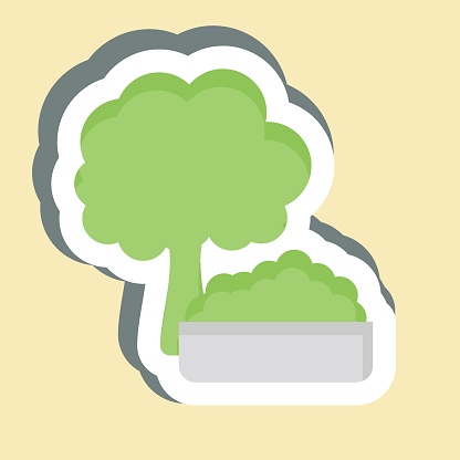 Sticker Broccoli. related to Healthy Food symbol. simple design illustration