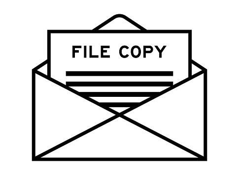 Envelope and letter sign with word file copy as the headline
