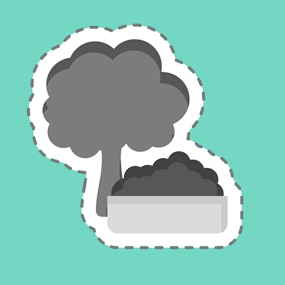 Sticker line cut Broccoli. related to Healthy Food symbol. simple design illustration