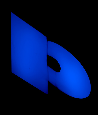 Neon brilliance of the 'p' letter encapsulates innovation and connectivity, illuminating the path to progress