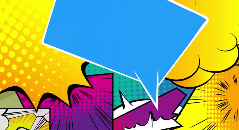 Abstract background animation in pop art, comics style.