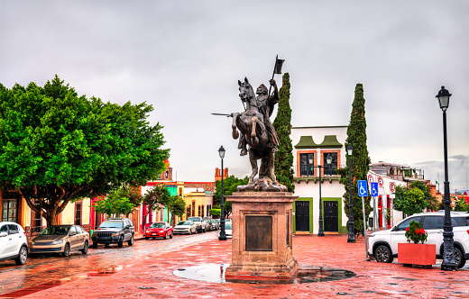 Statue of Santiago Apostol, Patron of Queretaro in Santiago de Queretaro, Mexico