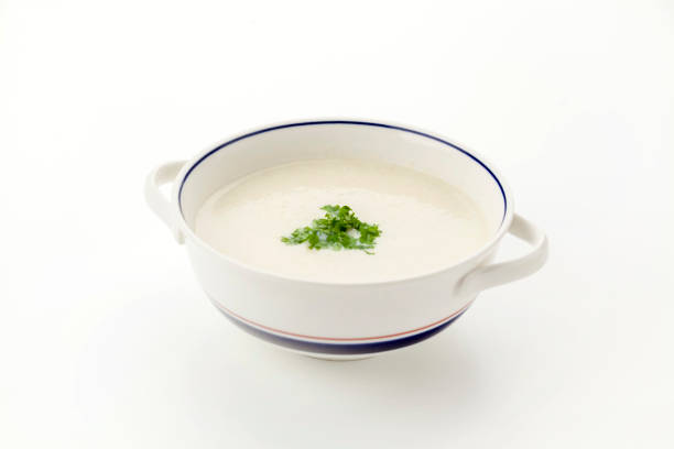 Enoki Mushroom potage soup with parsley