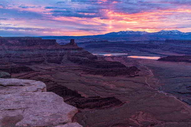 Sun Pillar Sunrise from Dead Horse Point Viewpoint