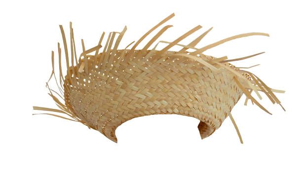 chapeau de paille symbole de la fête de juin isolé - chapeau de paille photos et images de collection