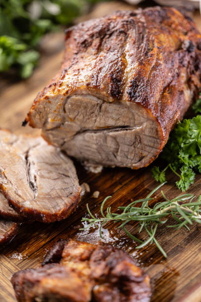 istock Juicy whole roasted neck on a cutting board. 2149612663