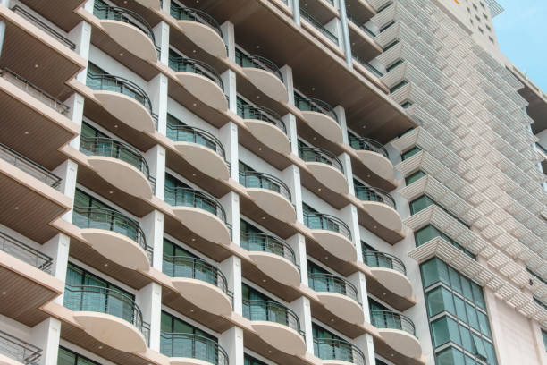 Windows in a multi-story building as an abstract background.