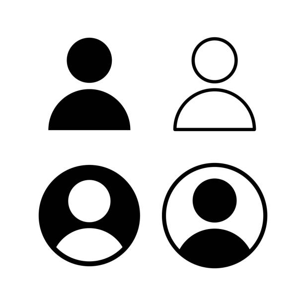 stockillustraties, clipart, cartoons en iconen met user icon set - portret
