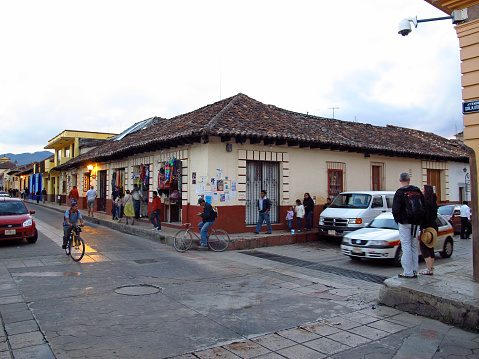 San Cristobal de Las Casas, Mexico - 05 Mar 2011: The vintage street in San Cristobal de Las Casas, Mexico