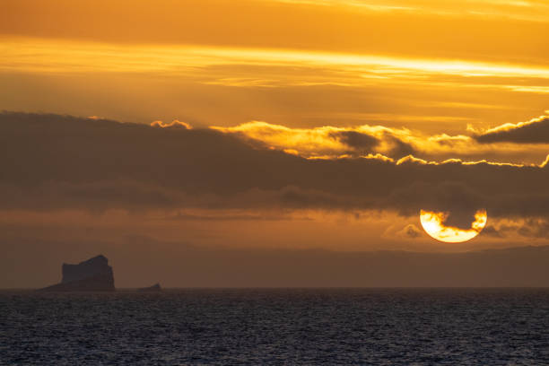 Impression of a beautiful sunset over the Bransfield strait in Antarctica