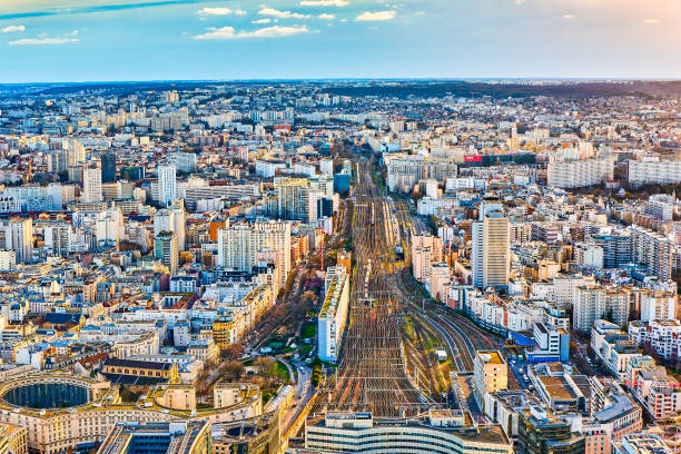 istock View from the Montparnasse tower on fabulous Paris in early spring. 2149615733