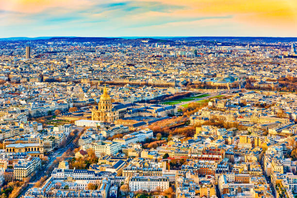 View from the Montparnasse tower on fabulous Paris in early spring.